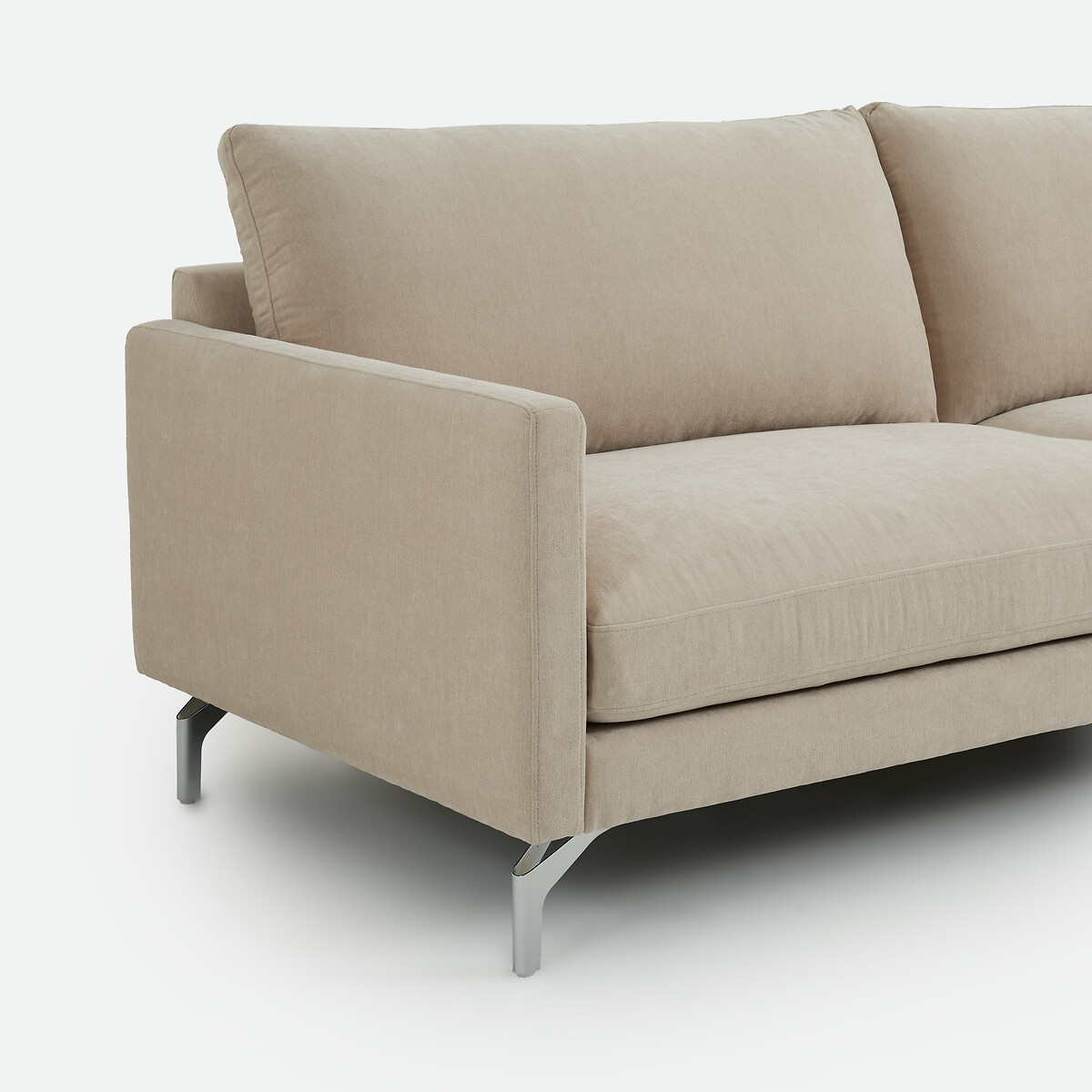 Canapé droit 2, 3 ou 4 places, en polyester chiné, LADY beige, LA REDOUTE INTERIEURS