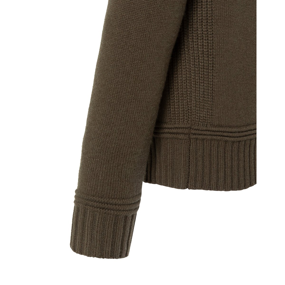 Pull col rond maille fantaisie kaki foncé, SCHOTT