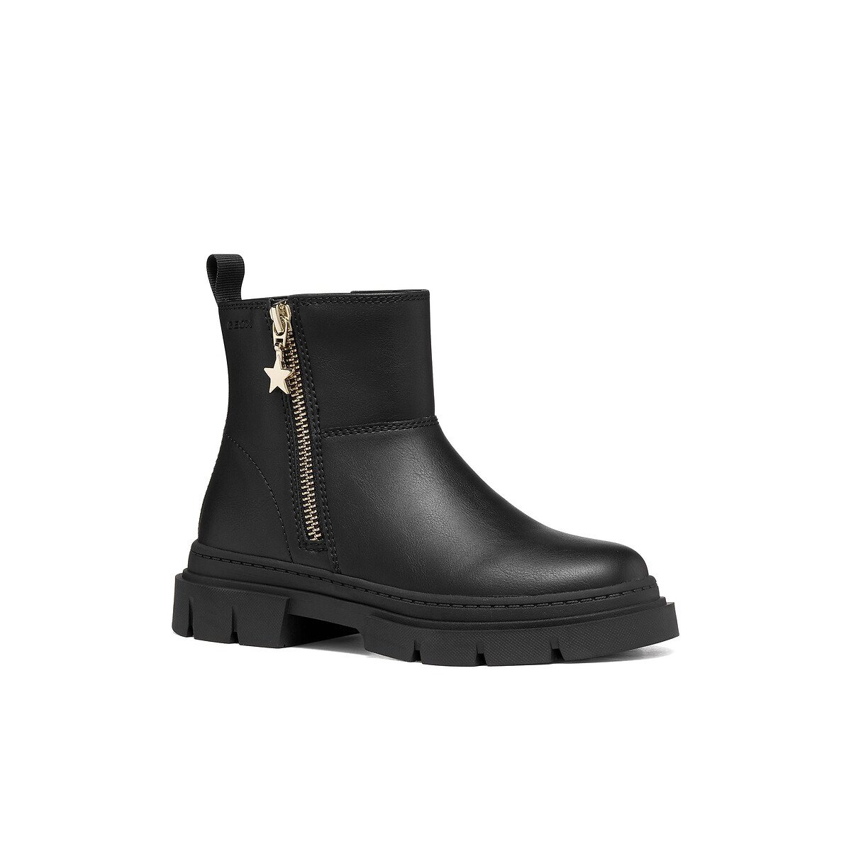 Bottines zippées en cuir, KARSYN noir, GEOX