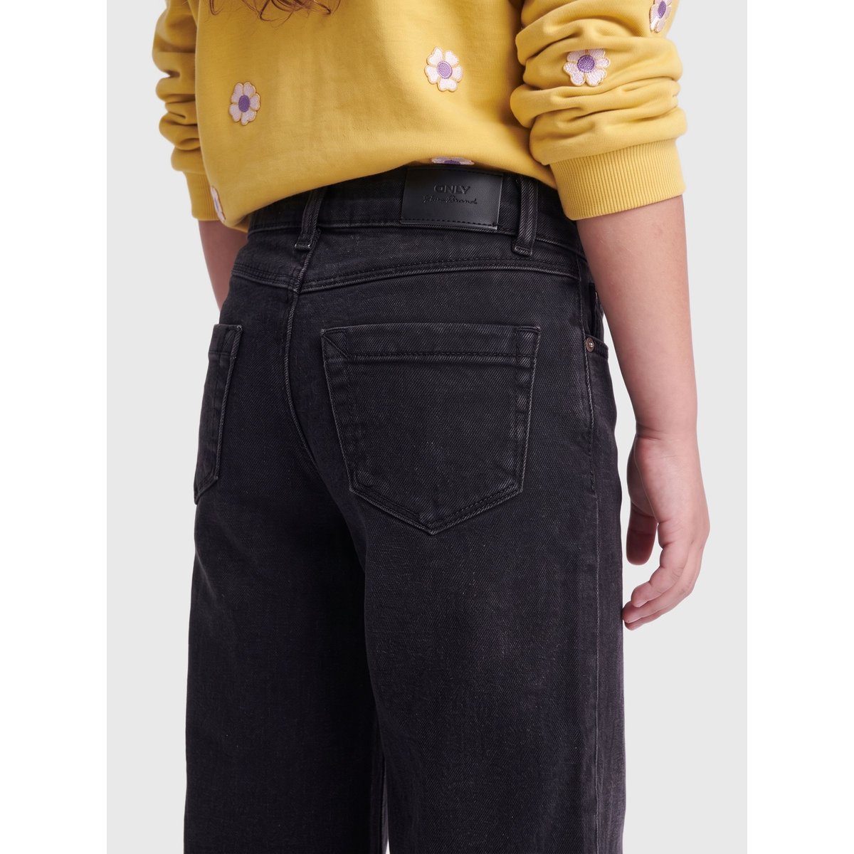Jean À Jambe Large washed black, KIDS ONLY