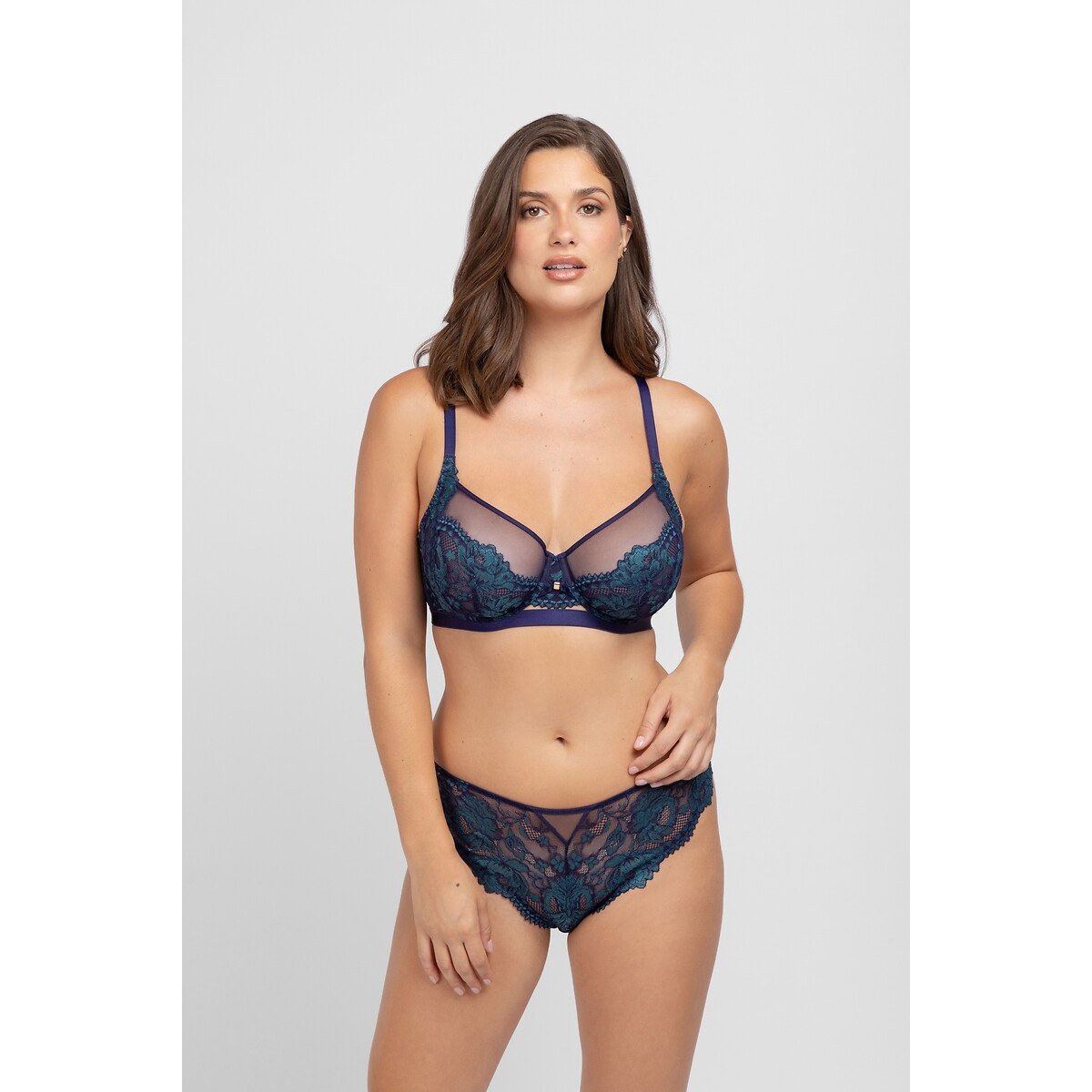 Reggiseno contenitivo JEMMA TWO TONE LACE marine/verde, DORINA