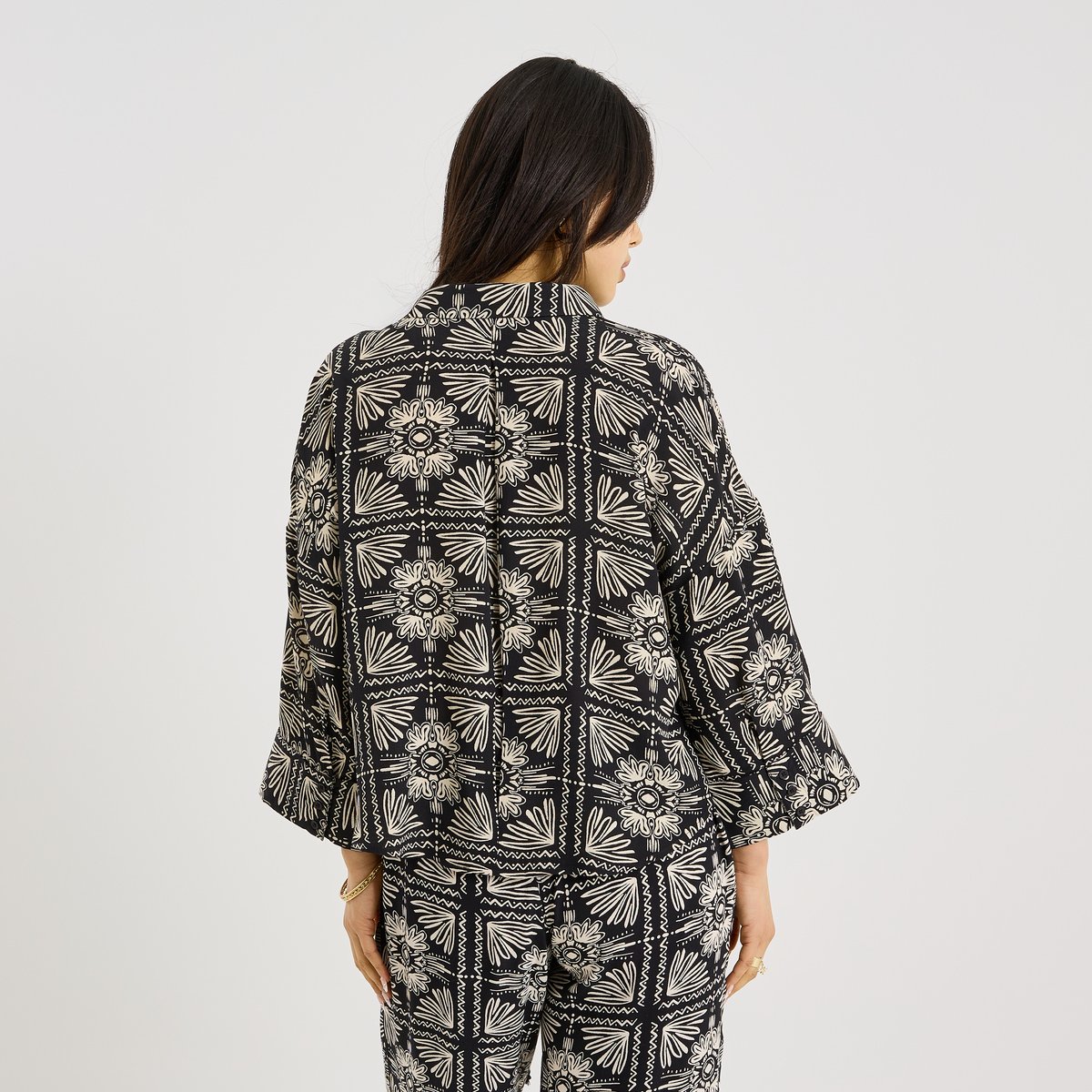 Chemise imprimé ethnique noir, GRAIN DE MALICE