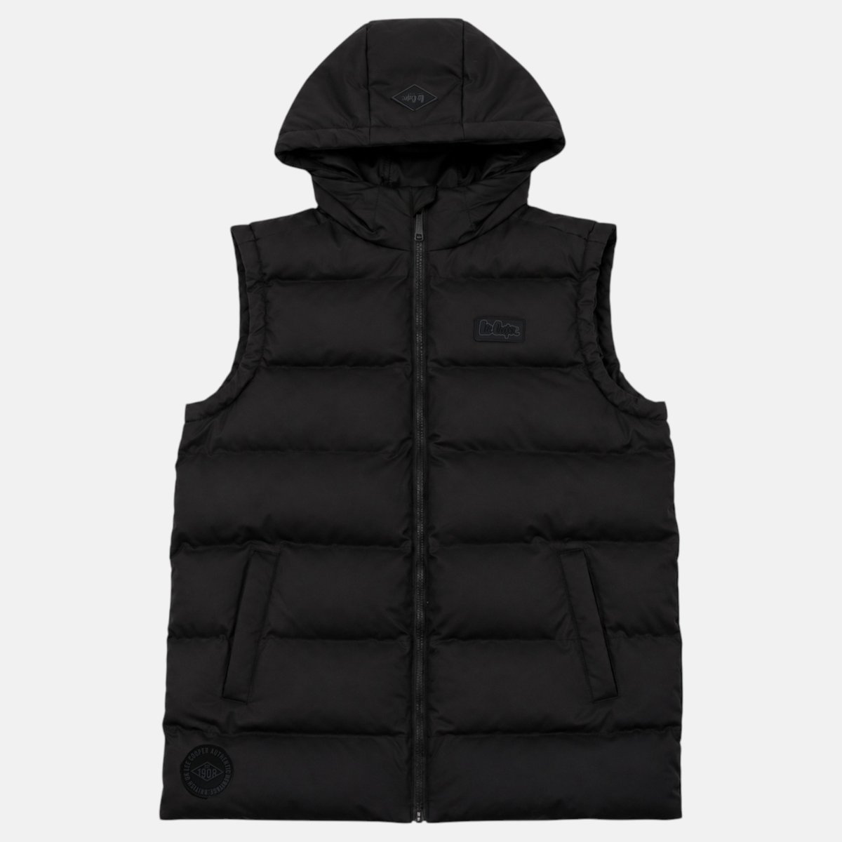 Doudoune sans manches zippée à capuche ATTITUDE noir, LEE COOPER