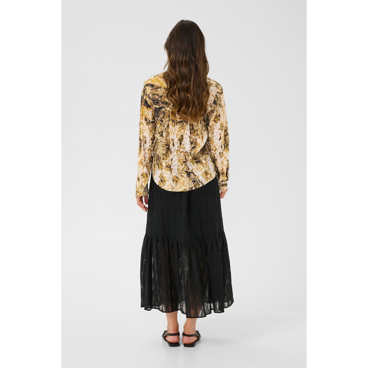 Chemise à manches longues beige tobacco snake, CREAM