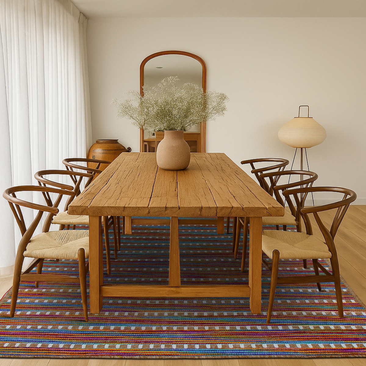 Tapis salon aspect jute salon JUTA LOOK beige multicolore, THE DECO FACTORY