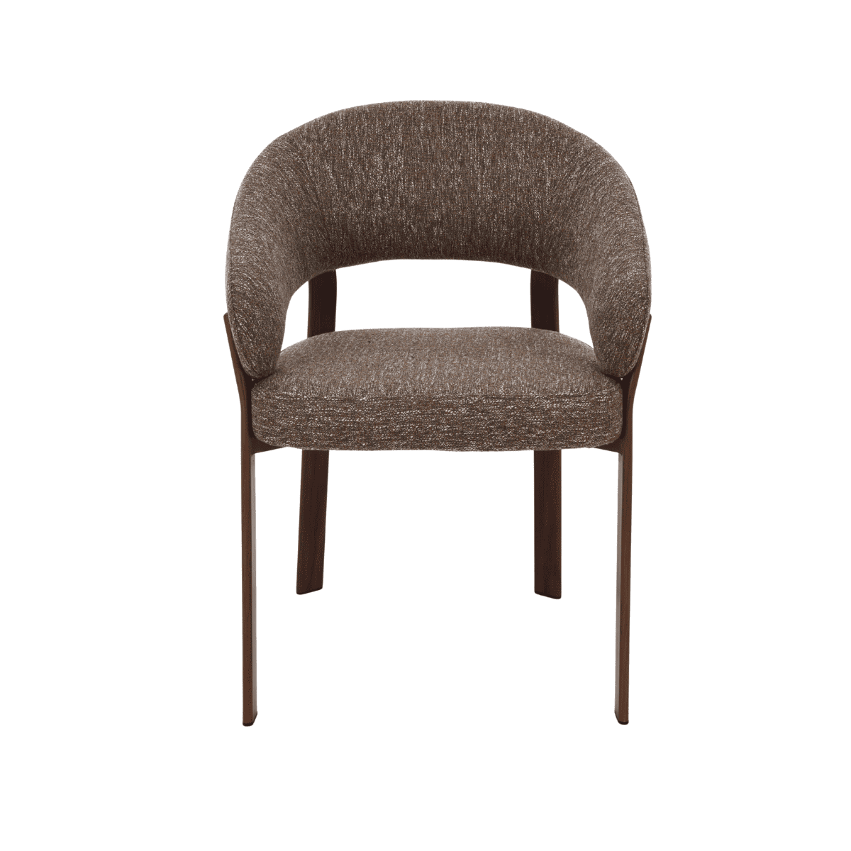 Lot de 2 chaises pieds métal effet noyer - LARA marron, CALICOSY
