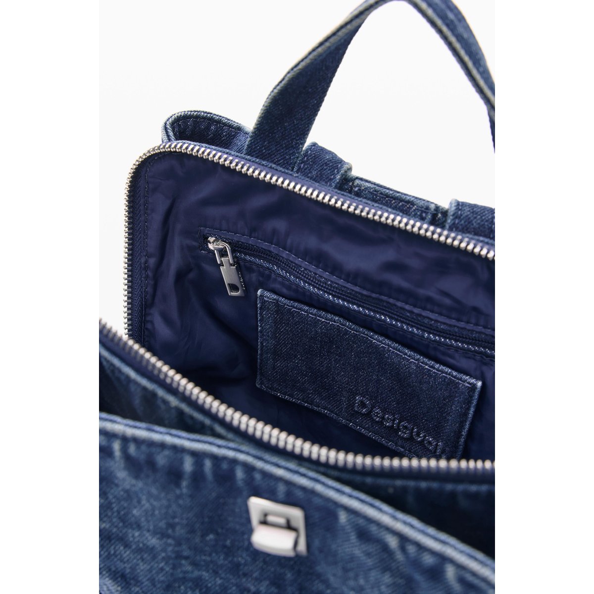 Mini sac à dos en denim bleu clair, DESIGUAL