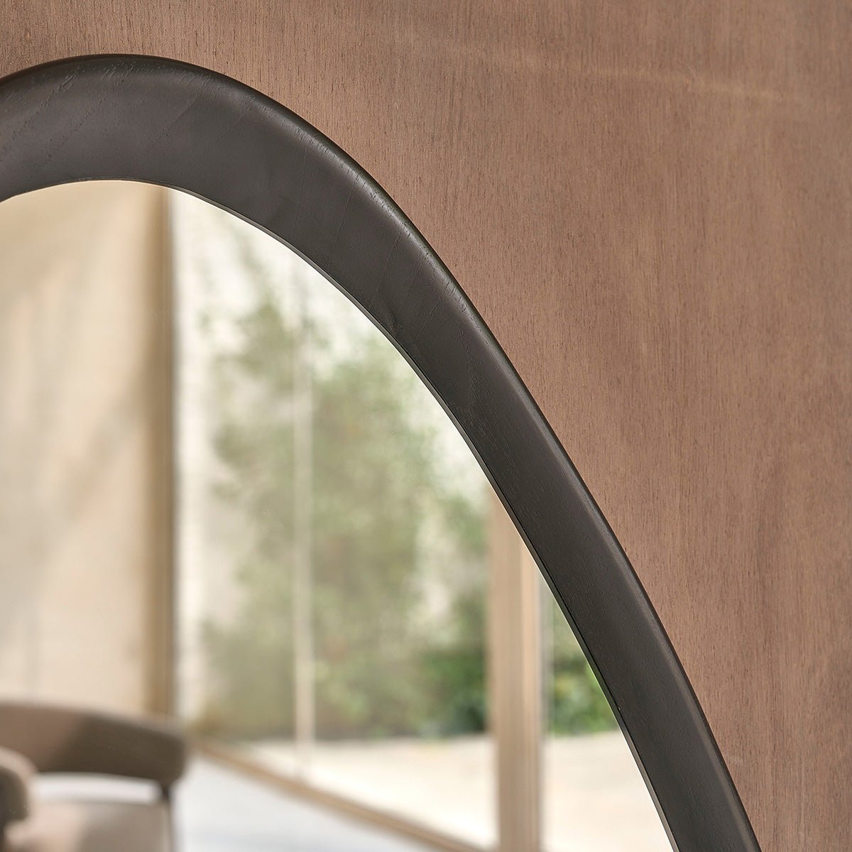 Miroir organique en bois massif 90x60 cm  THELMA noir, BERAH GETAH