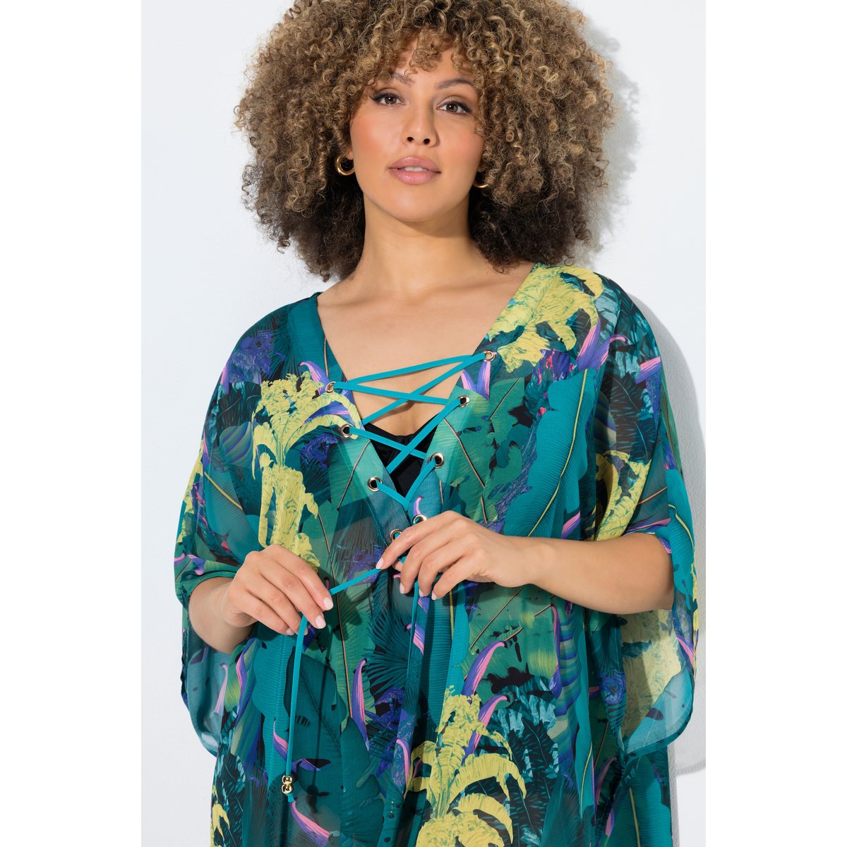 Tunique motif jungle vert turquoise, ULLA POPKEN