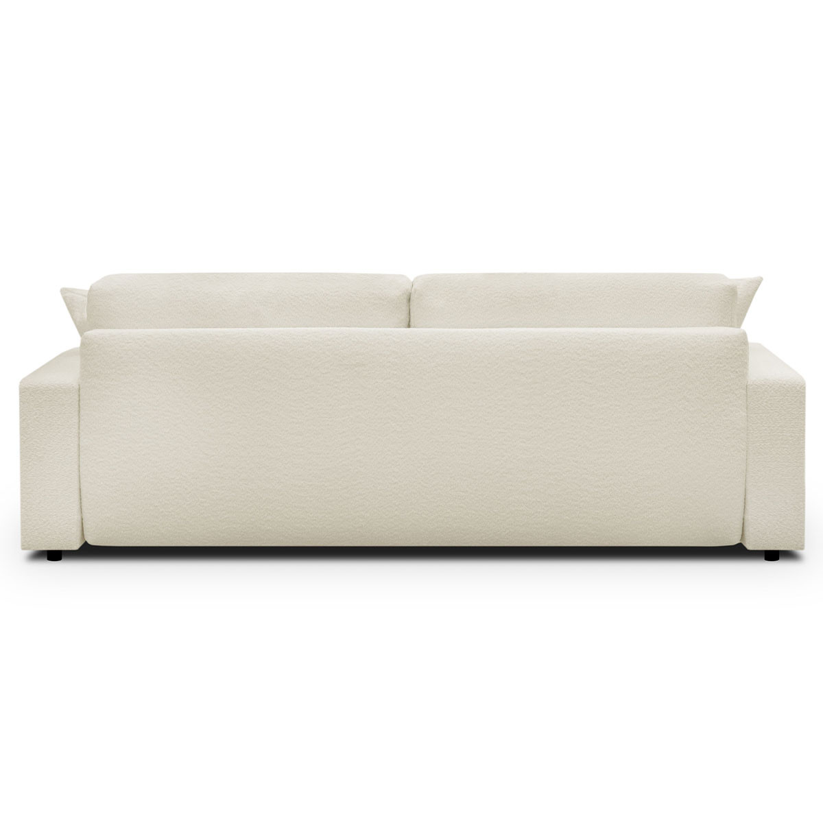 Canapé convertible 3 places en tissu bouclette - ROBIN ecru, HOMIFAB