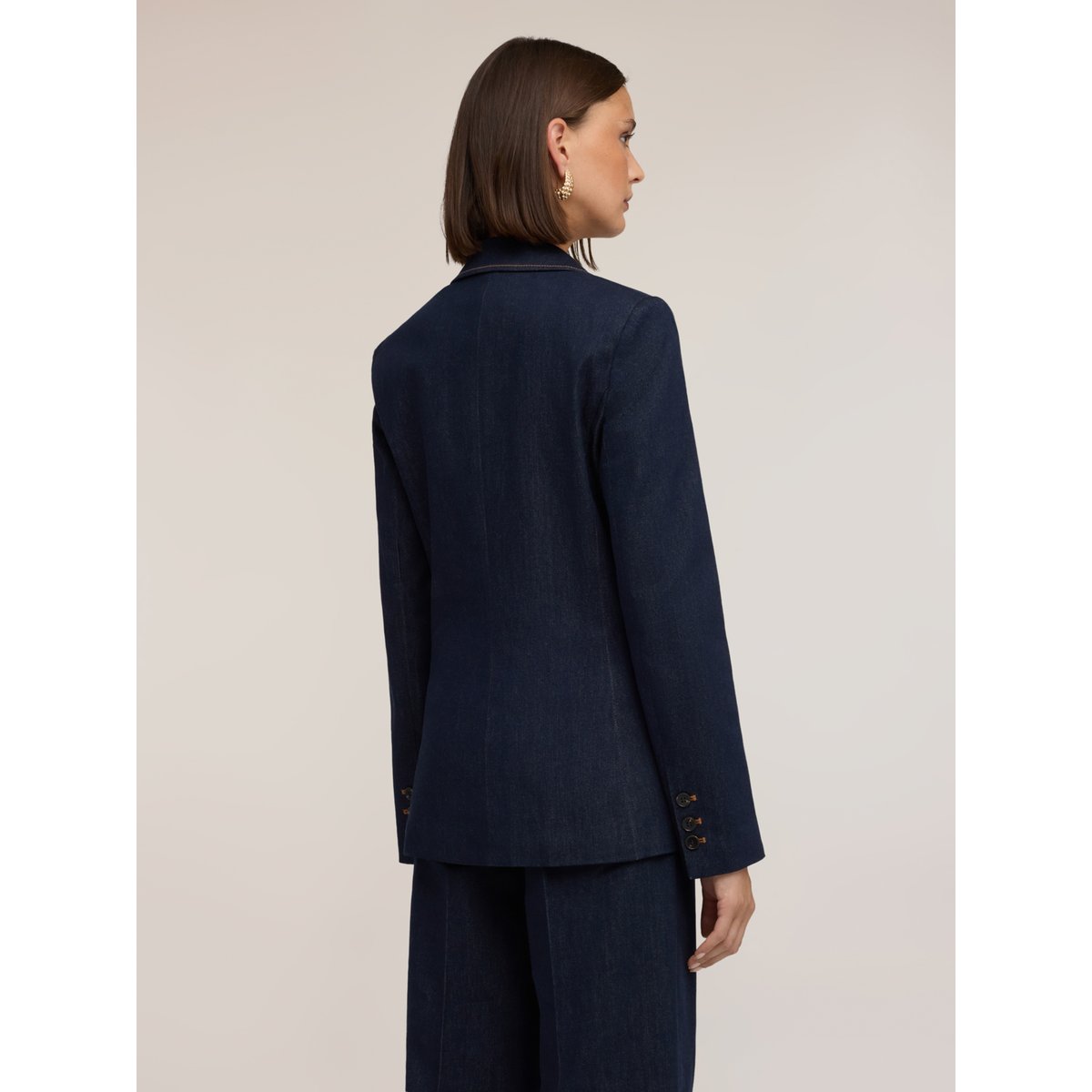 Blazer façon tailleur avec coutures contrastantes bleu, MOTIVI