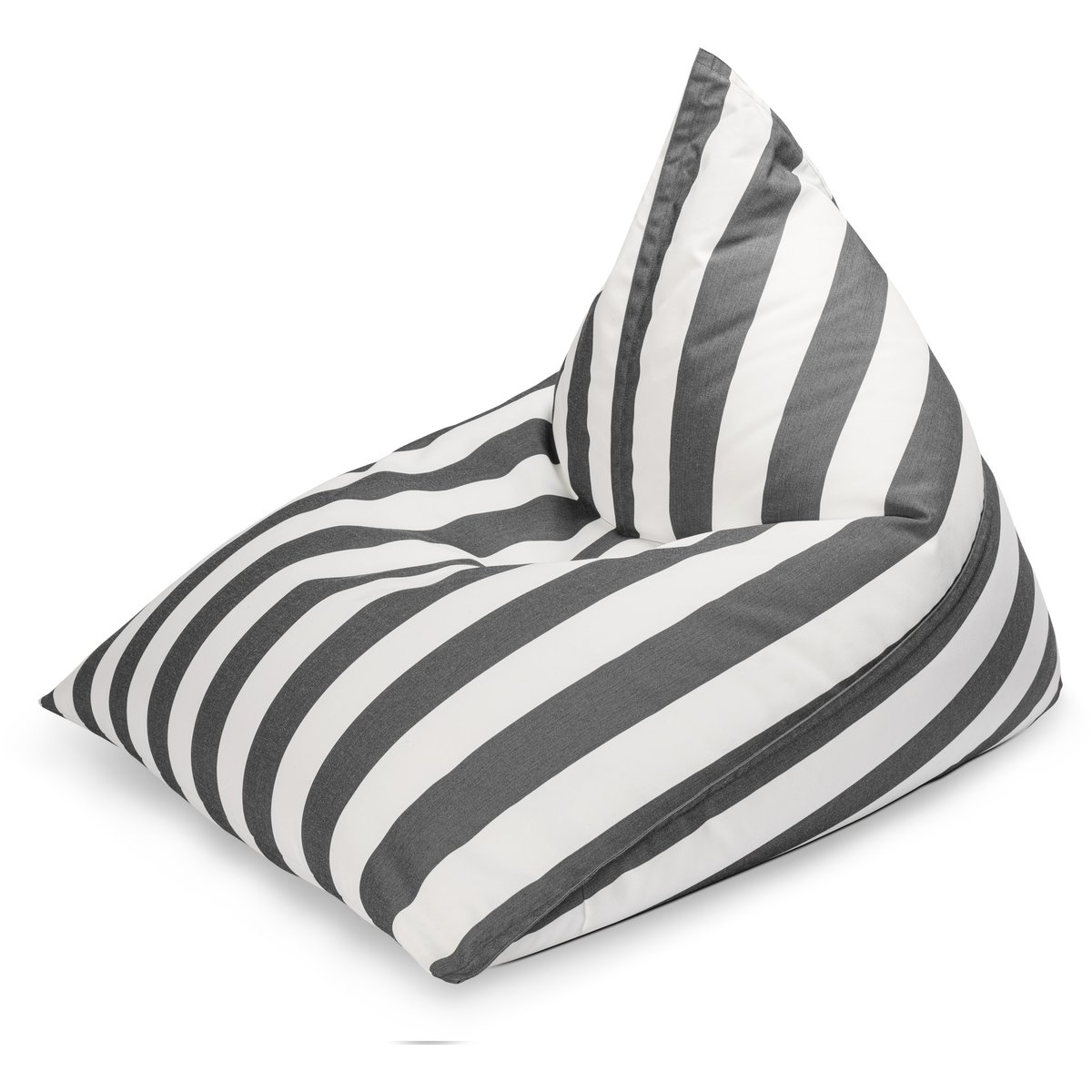 Pouf confort extérieur rayures SANTORIN CALYPSO gris anthracite et blanc, MAGMA HEIMTEX