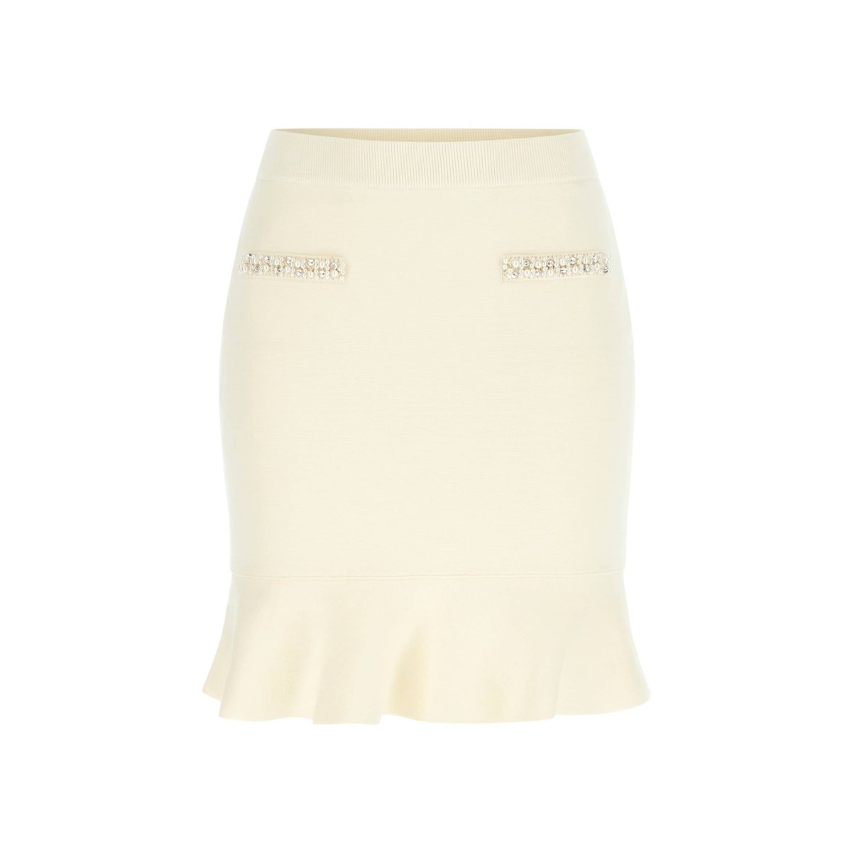 Jupe Mini En Perles blanc, GUESS