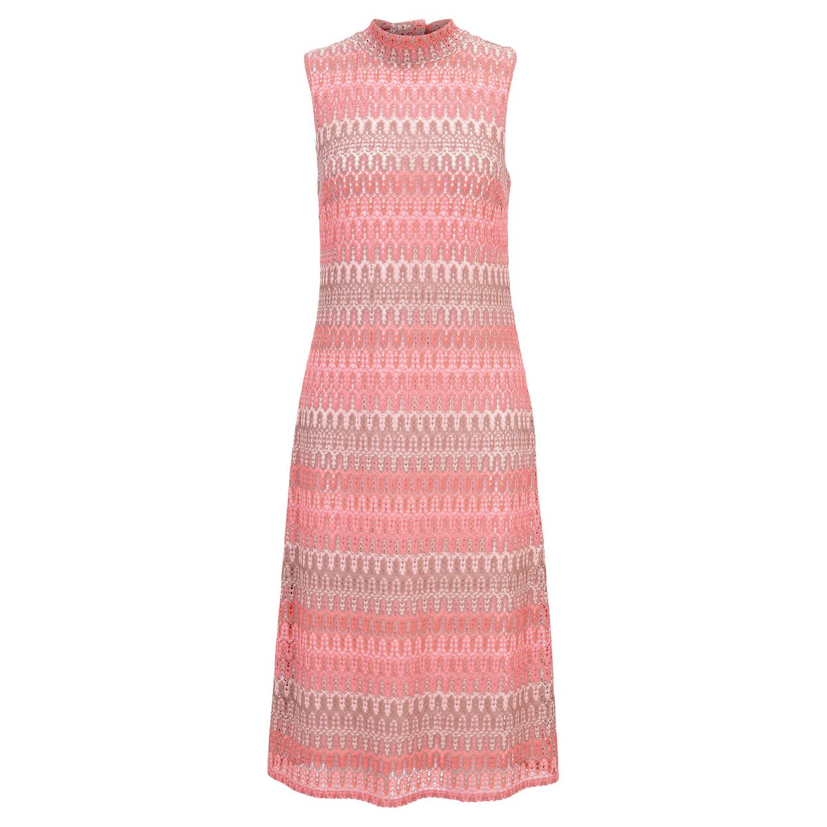 Robe longueur midi à col droit rose/taupe, CARTOON