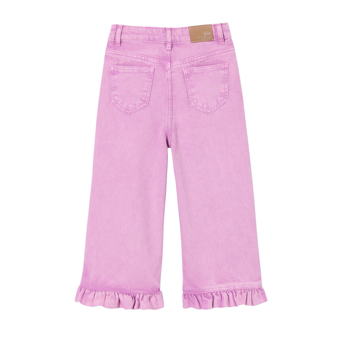 Pantalon large à volants lilas, VERTBAUDET