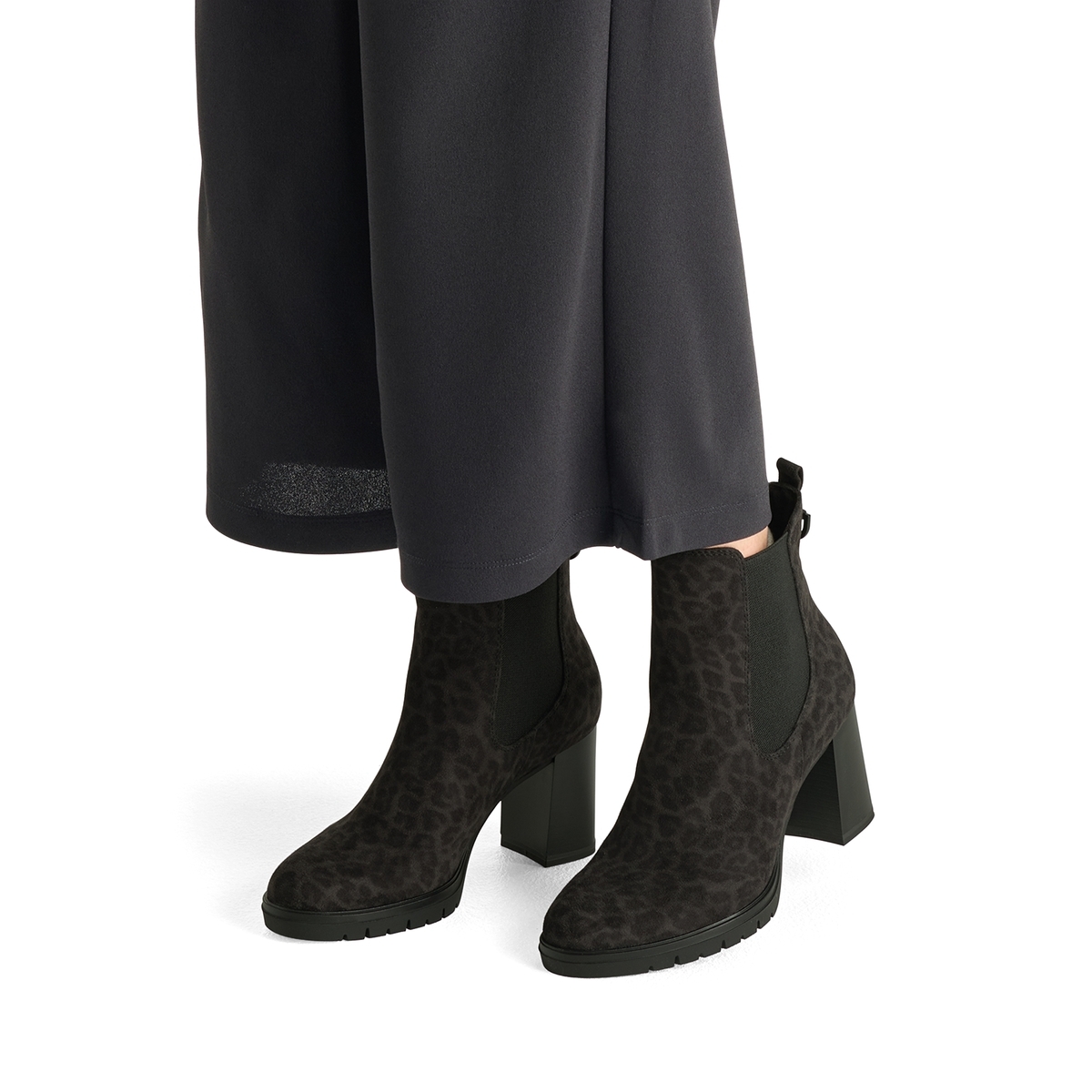 Bottine Chelsea talon bloc gris saffron, TAMARIS