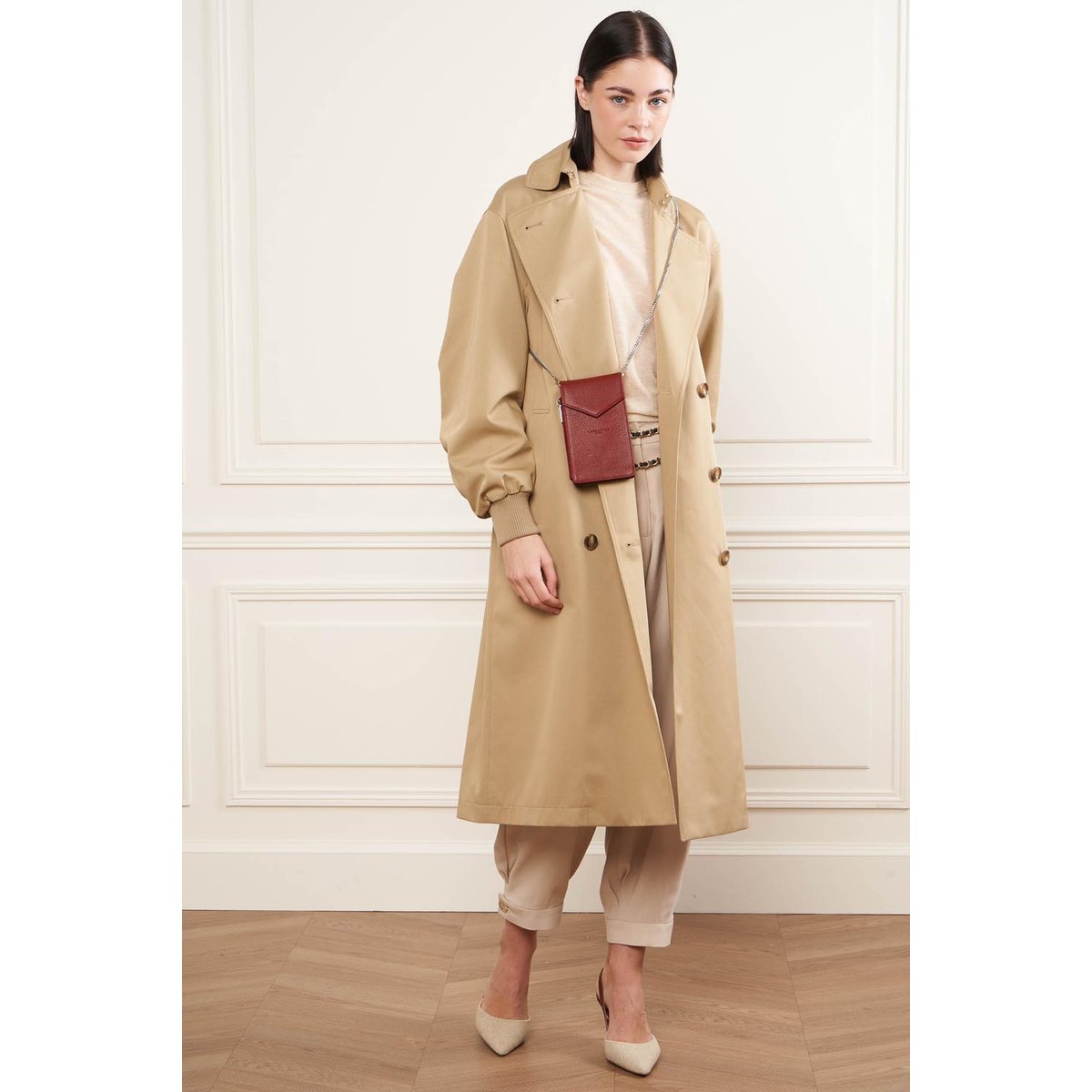 Pochette smartphone FOULONNÉ PM carmin, LANCASTER