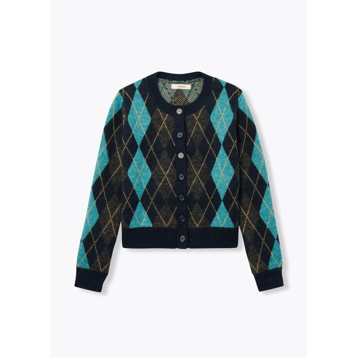 Cardigan à carreaux argyll imprimé bleu, PROMOD