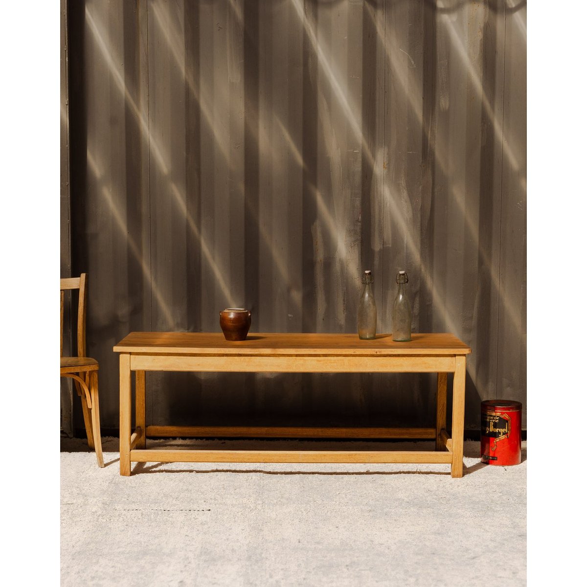 Table basse en bois Léonie N°1127 - Bon état bois clair, DEBONGOUT