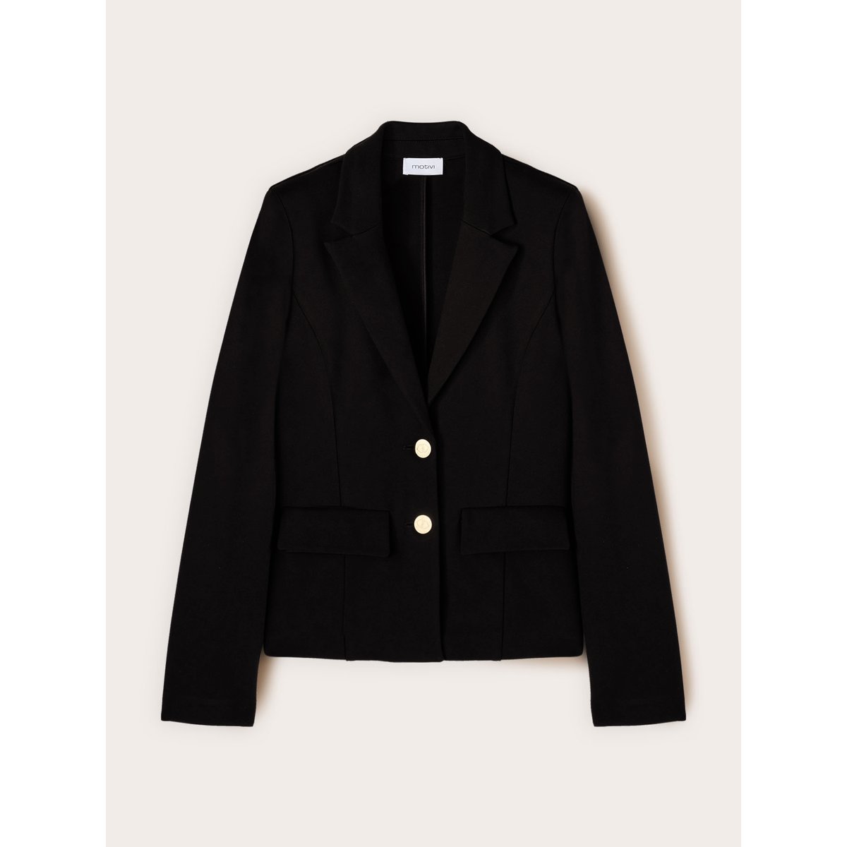 Blazer non doublé en point milanais noir, MOTIVI