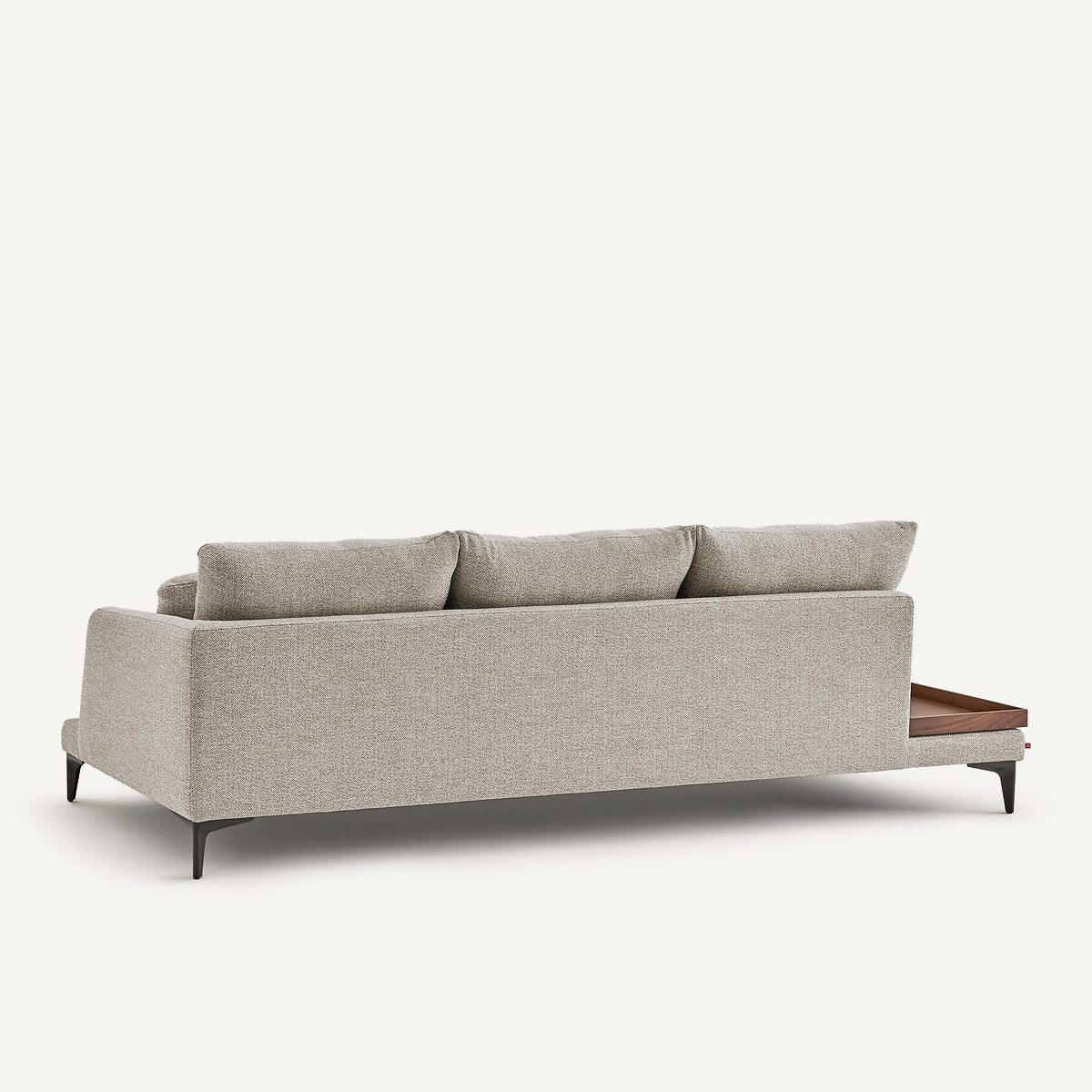 Demi-canapé avec plateau, en mélange texturé, MODERNISTE beige, EMMANUEL GALLINA X AM.PM