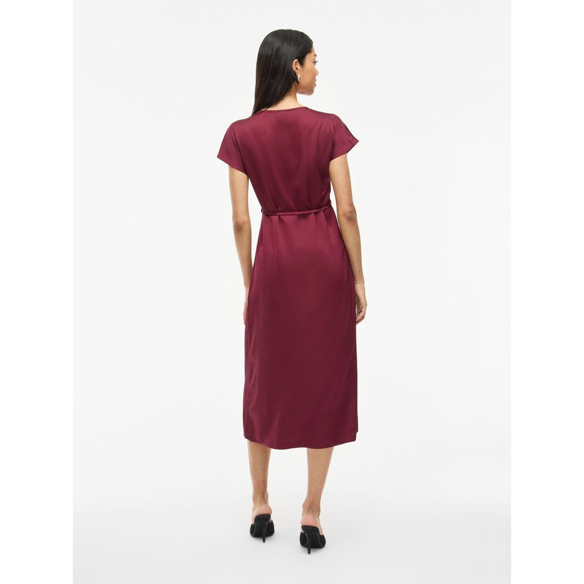 VIELLETTE - Manches courtes Robe mi-longue cabernet, VILA