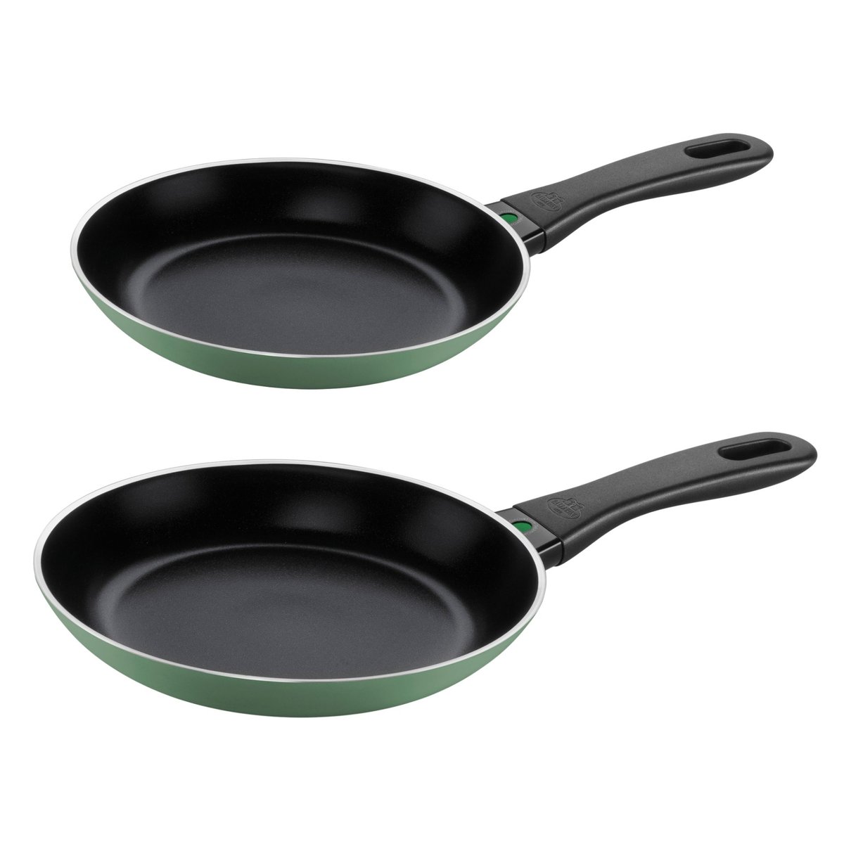 Set de poêles 20, 24 cm Vert Sauge Caprera couleur unique, BALLARINI