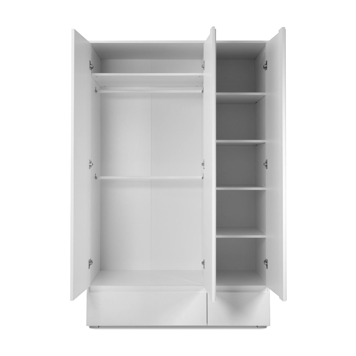 Armoire penderie blanche 3 portes 2 tiroirs ALVA blanc, PIER IMPORT