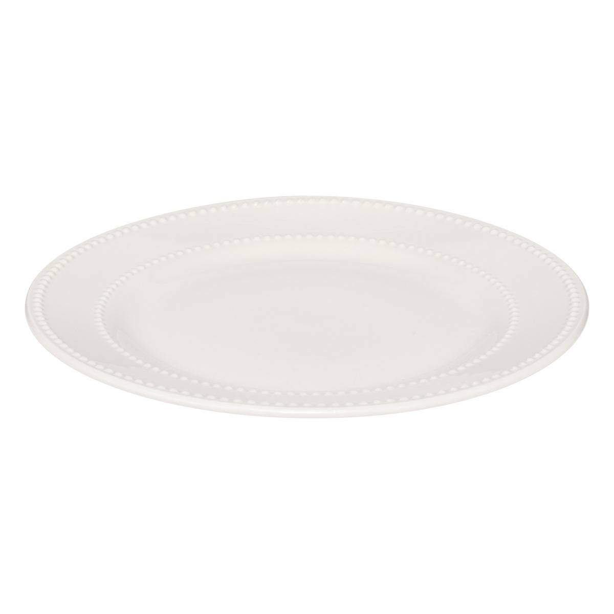 Lot de 6 assiettes en porcelaine PERLE blanc, SECRET DE GOURMET
