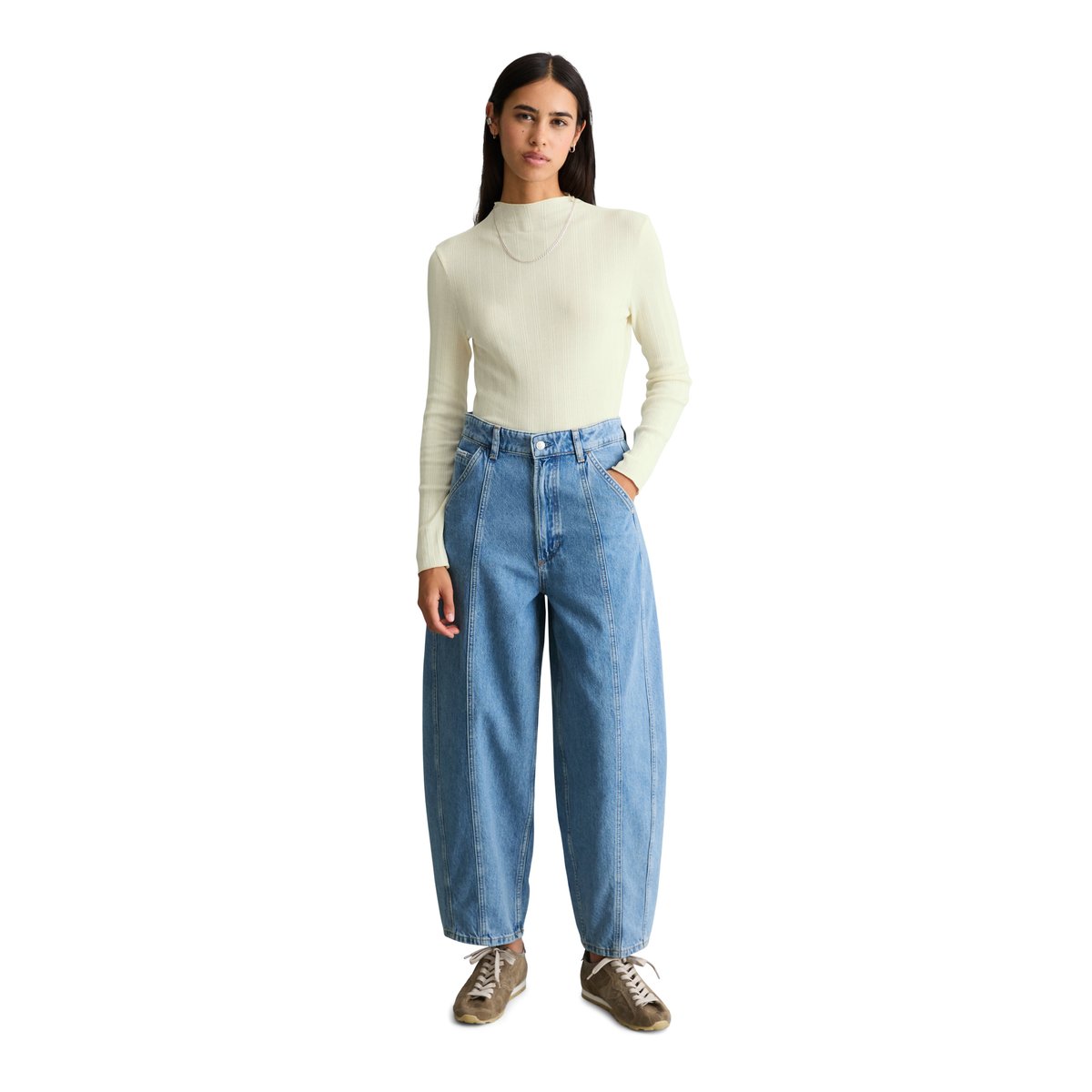 Jean modèle Enni à coupe large en denim rigide bleu, MARC O’POLO DENIM