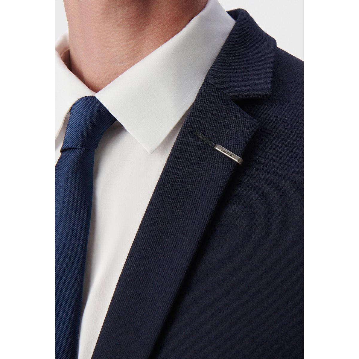Veste de costume SLIM maille Milano bleu marine, IKKS