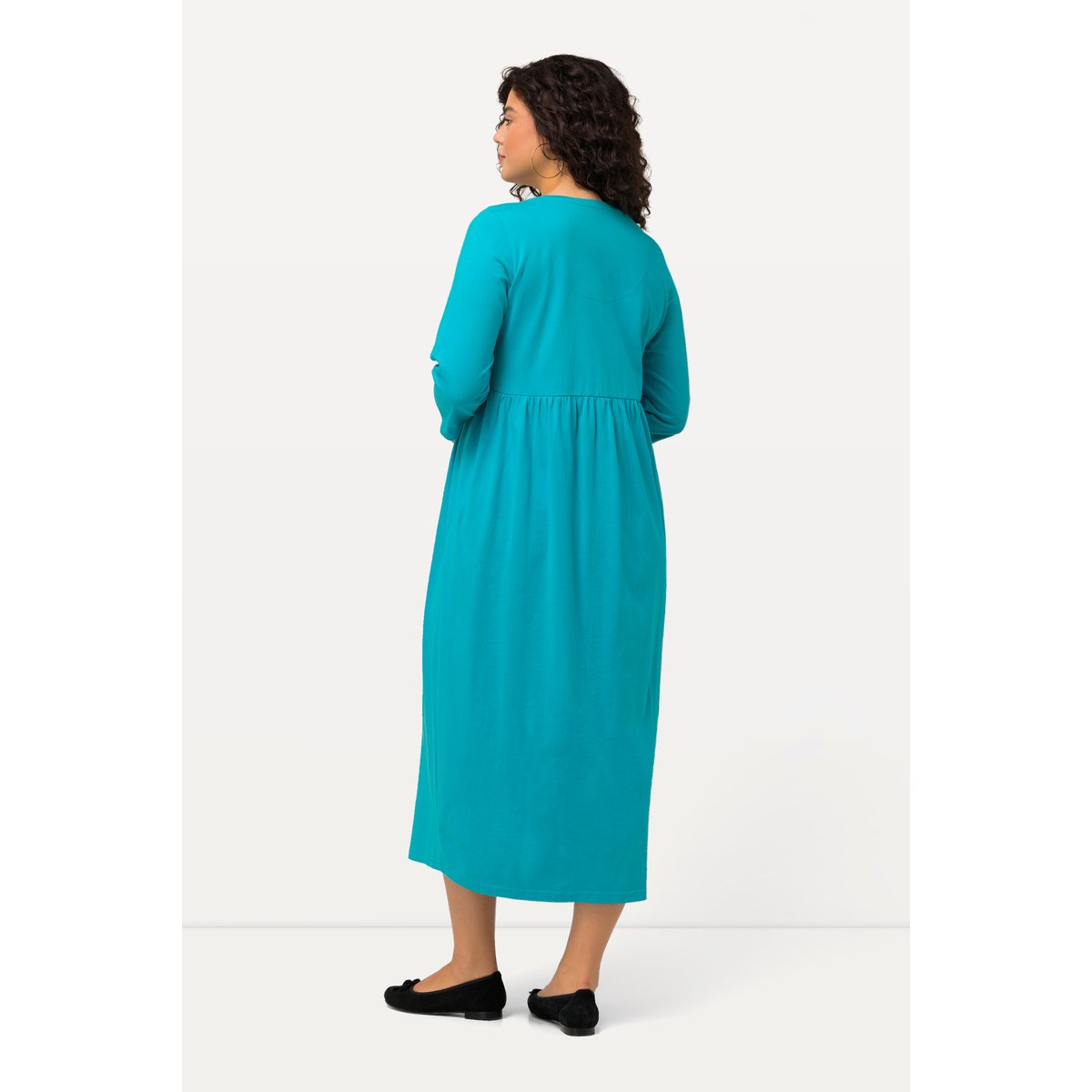 Robe en jersey, silhouette en A aqua foncé, ULLA POPKEN