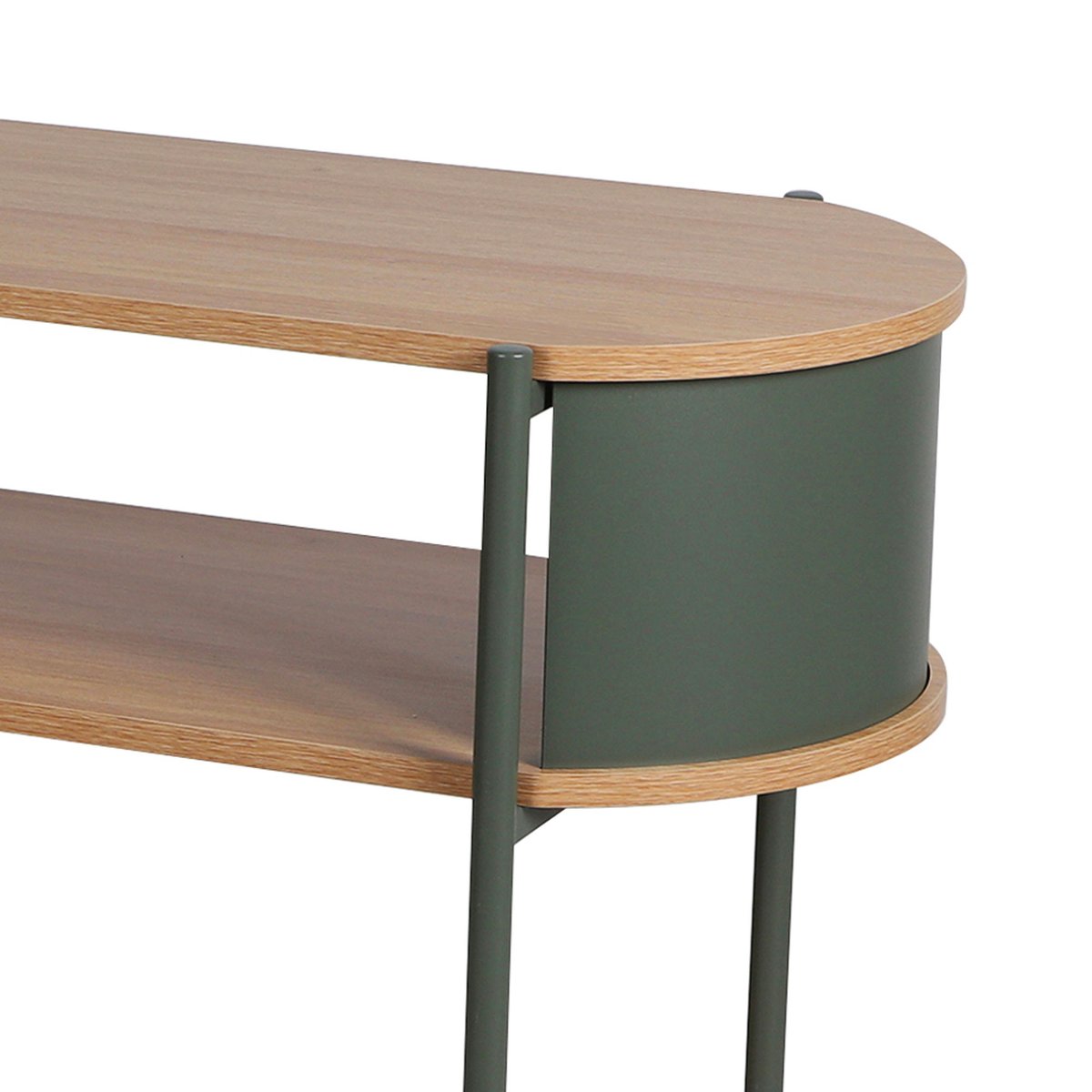Console d'entrée 2 niveaux bois et verts 100x39x76cm vert, WADIGA
