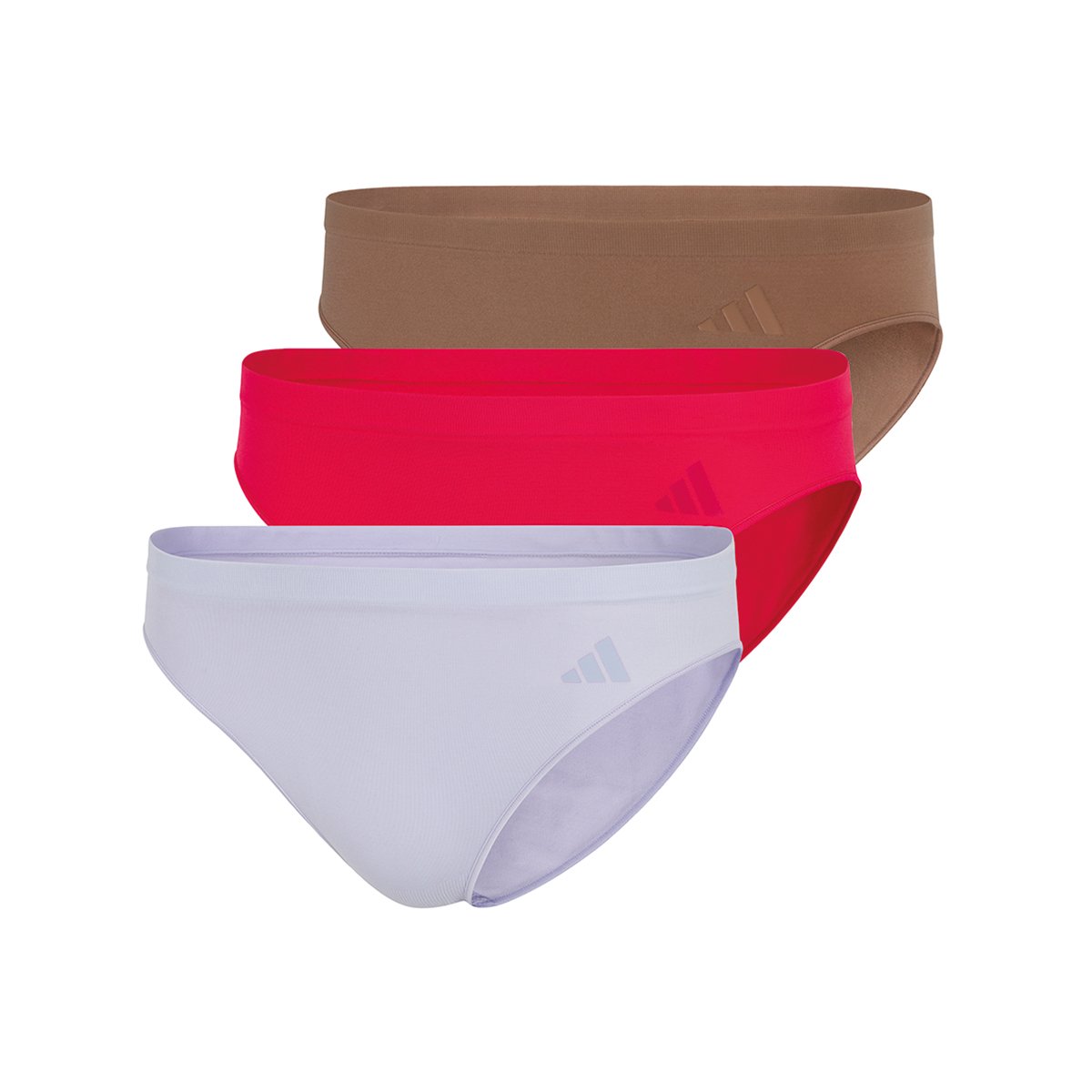 Culottes, Lot de 3, ACTIVE SEAMLESS marron-rouge-lilas, adidas Performance