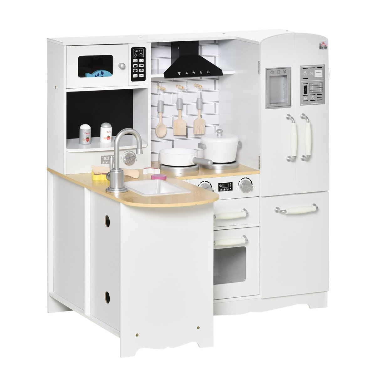 Ensemble de cuisine pour enfants MDF Blanc blanc, HOMCOM
