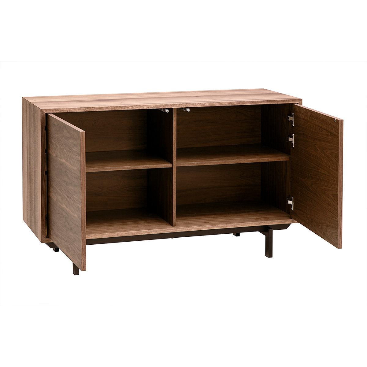Buffet vintage en bois foncé noyer 2 portes L120 cm MANNY couleur unique, MILIBOO