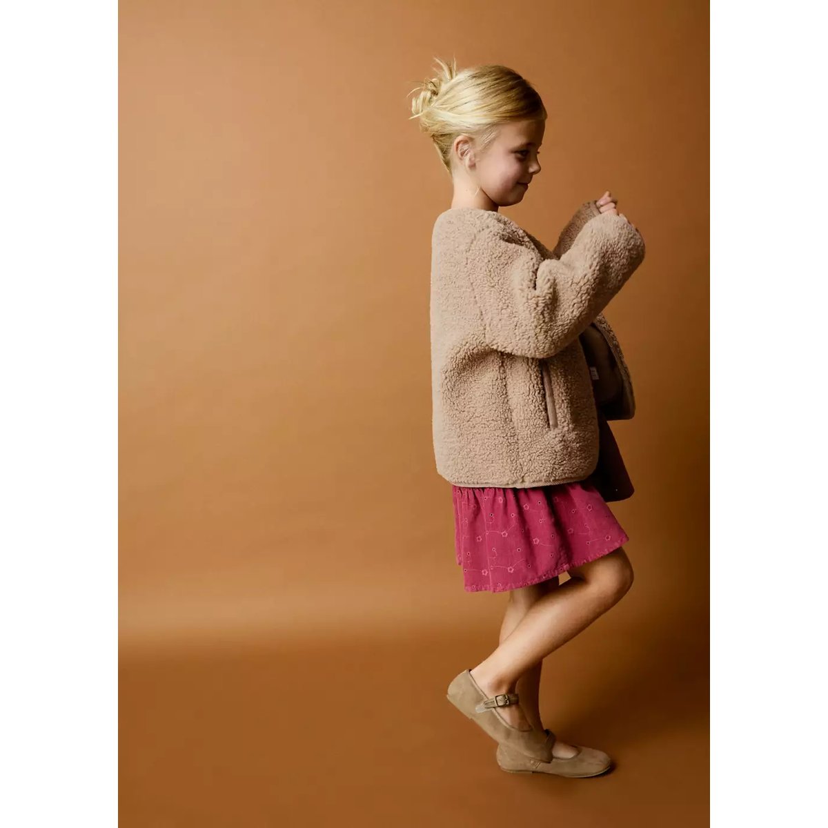 Manteau imitation mouton marron, MANGO BABY