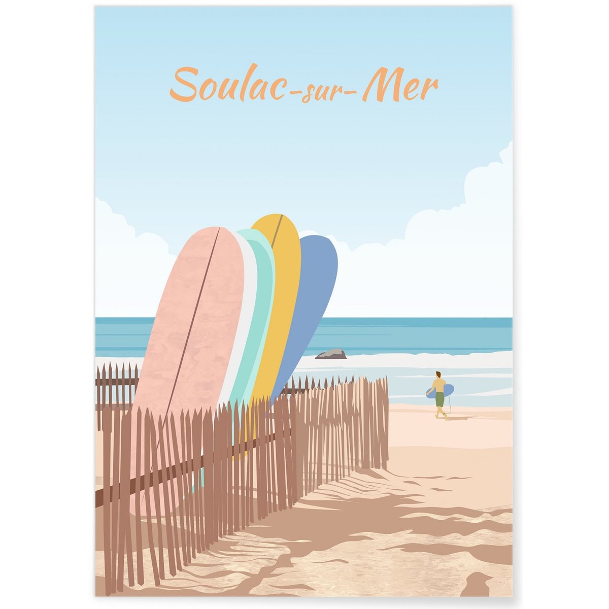 Affiche ville Soulac-sur-Mer blanc, L'AFFICHERIE