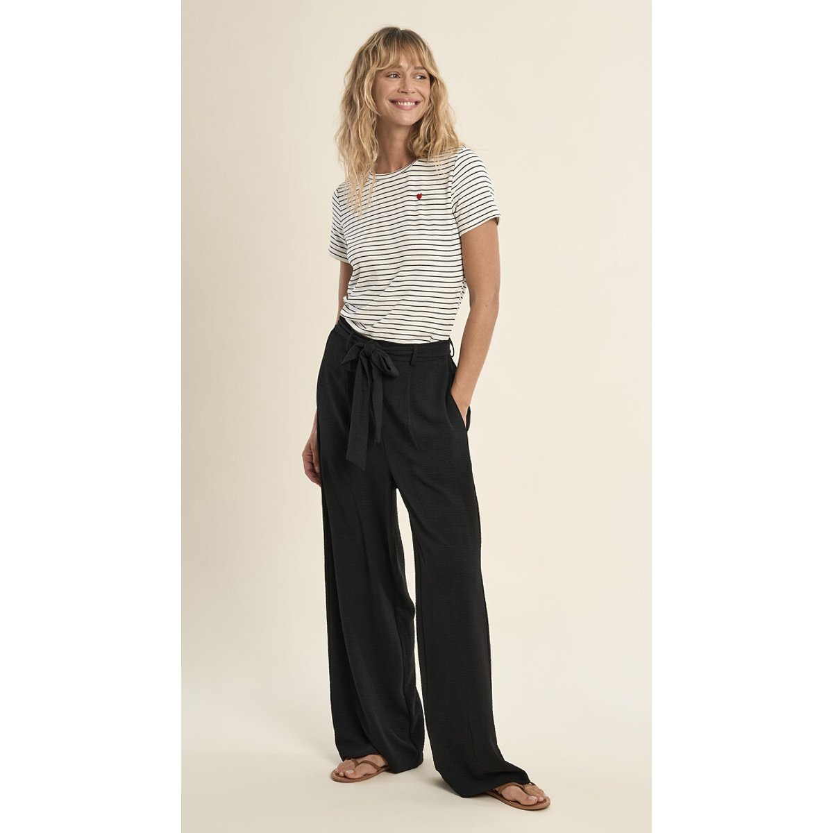 Belted Loose Fit Trousers black, MOLLY BRACKEN