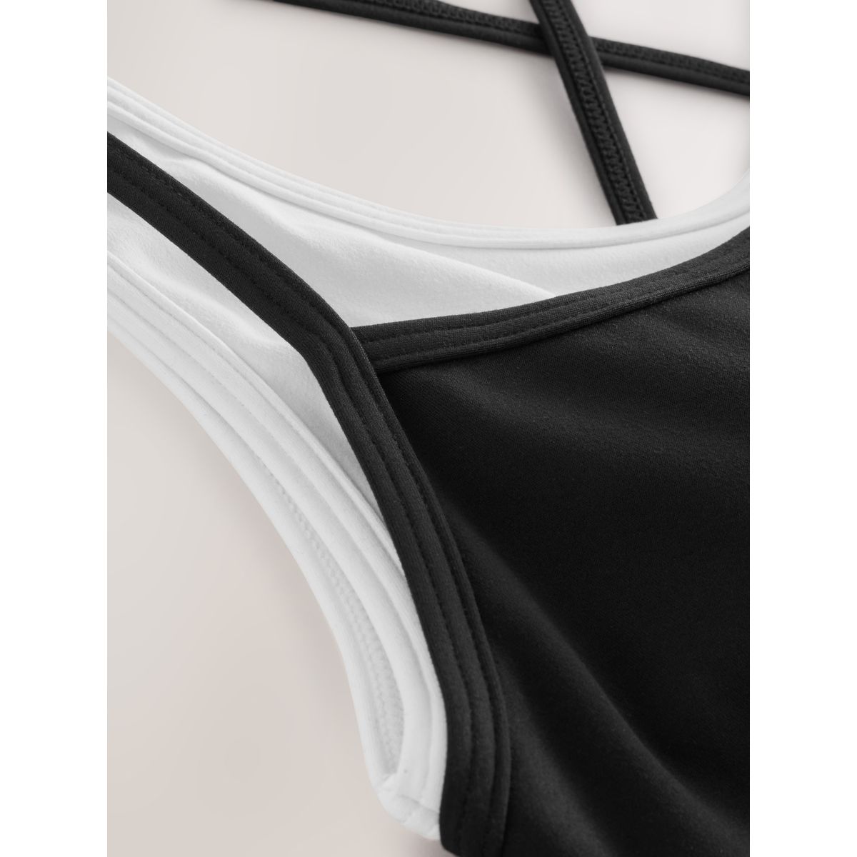 Soutien-gorge sport superposé à dos croisé noir, NEXT