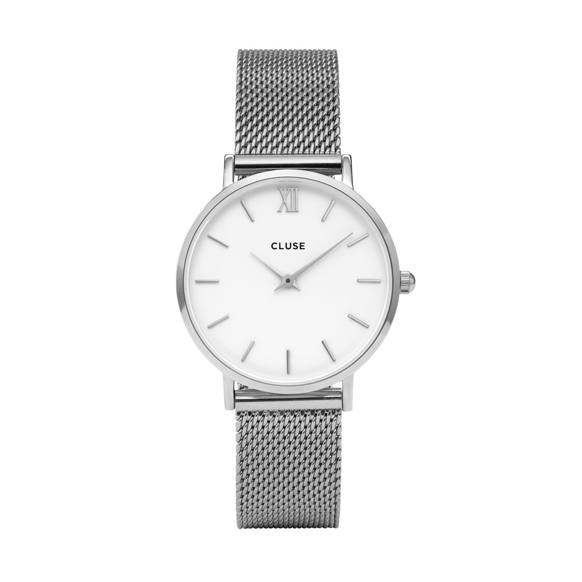 Montre Analogique  MINUIT argenté blanc argenté, CLUSE