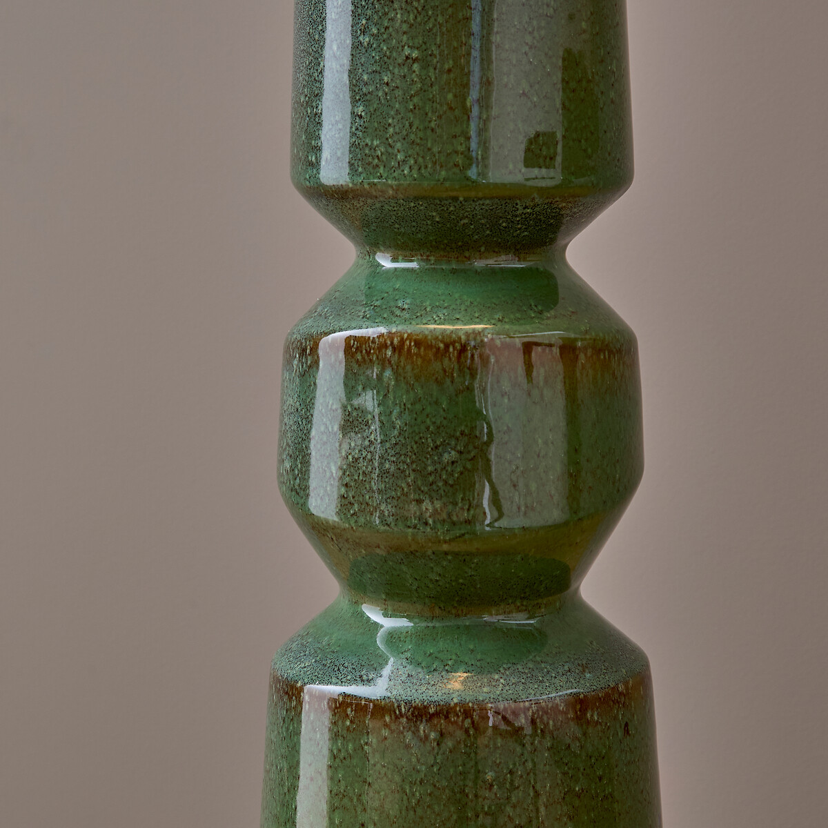 Lampadaire en céramique et lin, TOTEMY vert moucheté, AM.PM