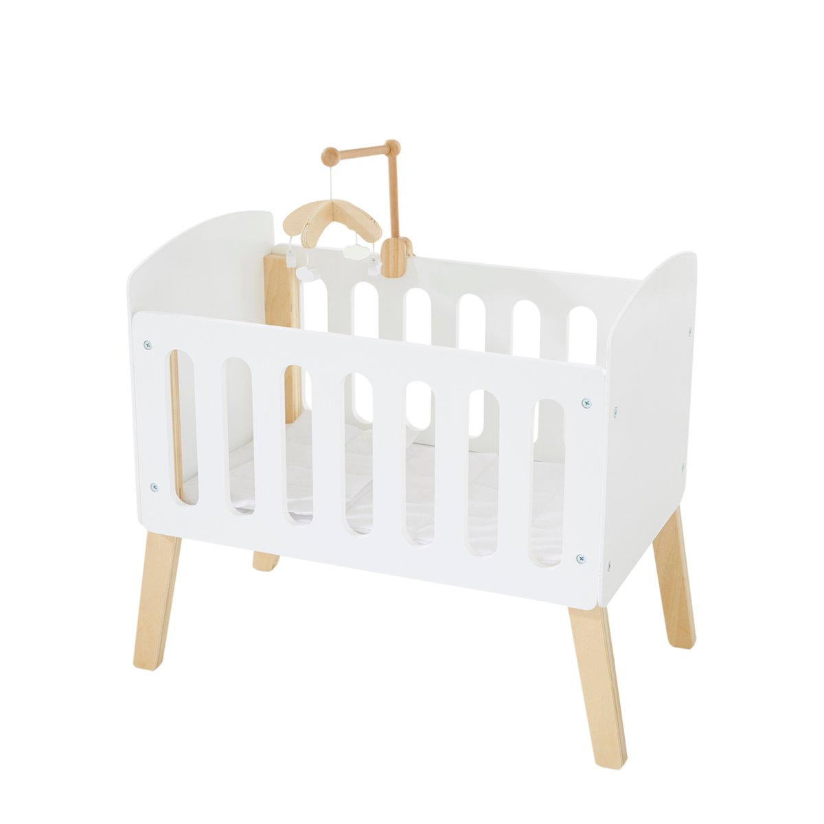 Mobile pour lit poupon en bois blanc, VERTBAUDET