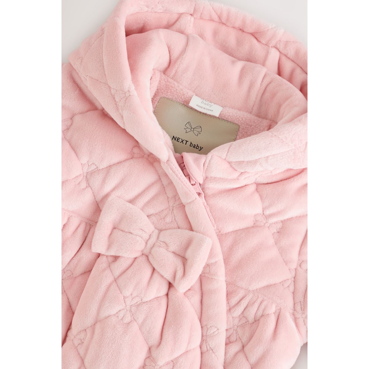 Combinaison bébé matelassée velours rose, NEXT