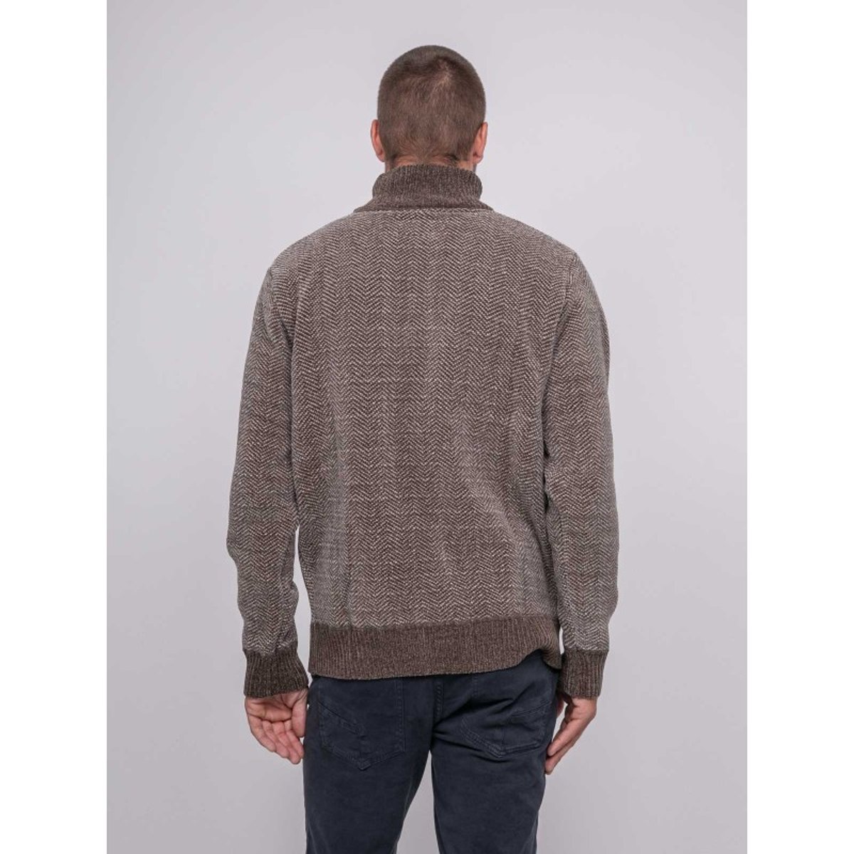 Pull Col Boutonné Litudo marron, RITCHIE