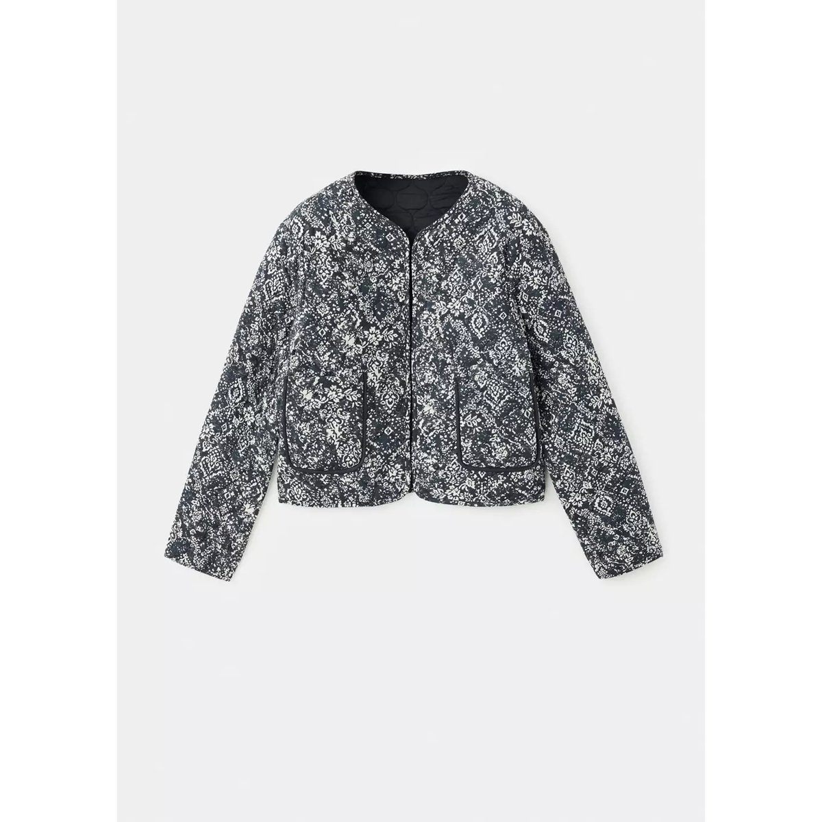 Veste réversible matelassée imprimée gris anthracite, MANGO TEEN