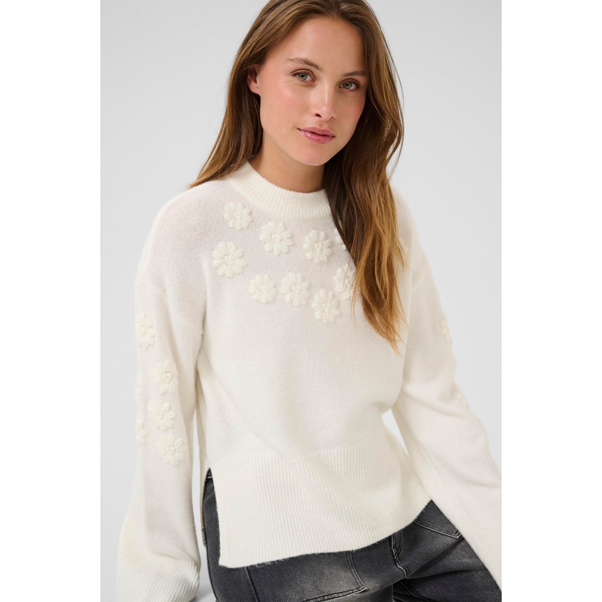 Pullover tricoté blanc, KAFFE
