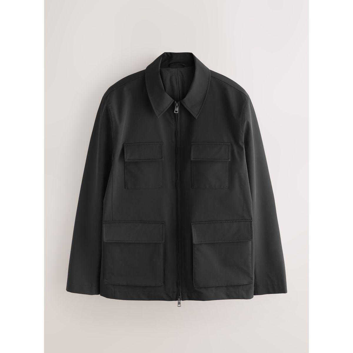 Veste à quatre poches en tissu hydrofuge noir, NEXT