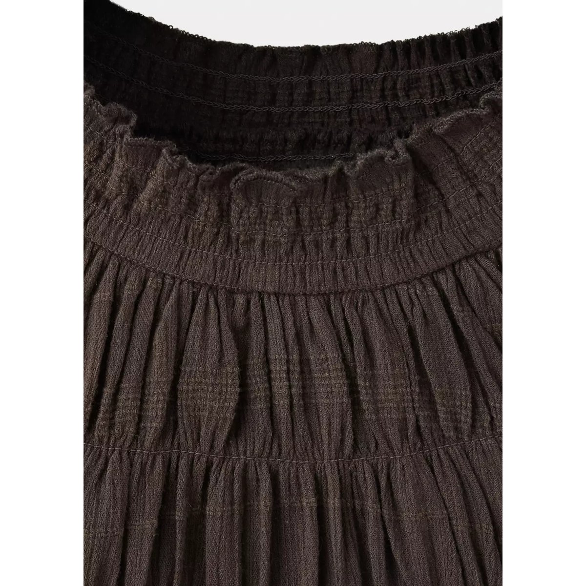 Blouse avec empiècement froncé marron, MANGO TEEN