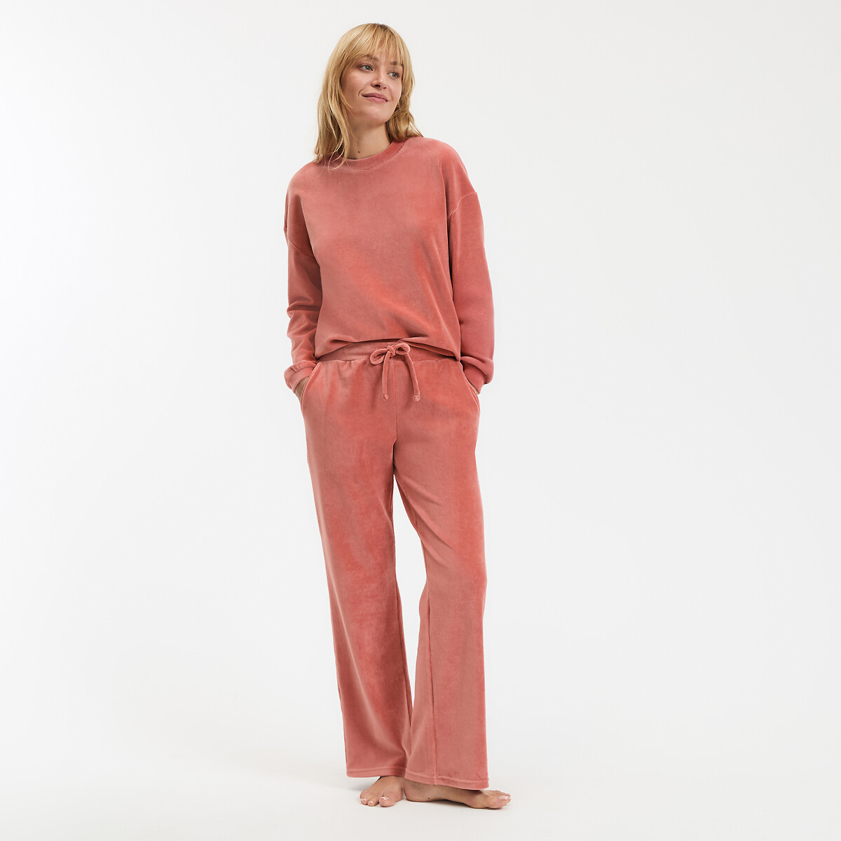Pyjama en velours côtelé bois de rose, LA REDOUTE COLLECTIONS